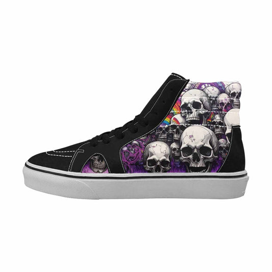 MEN'S Rainbow From Skull S High Top Canvas Dark Academia Custom Sneakers
