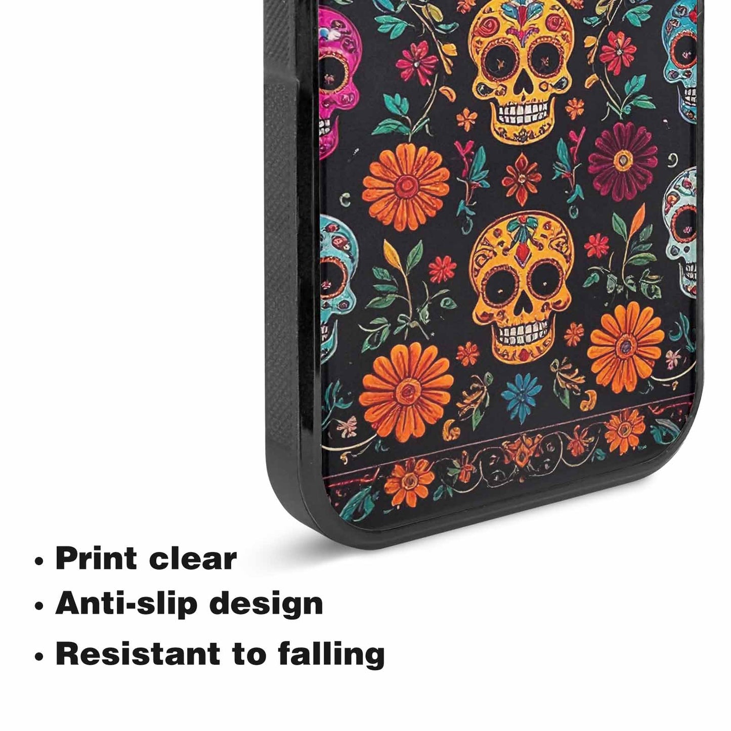 iPhone 15 Case — Colorful Dia De Los Muertos Sugar, Custom Made Phone Cover