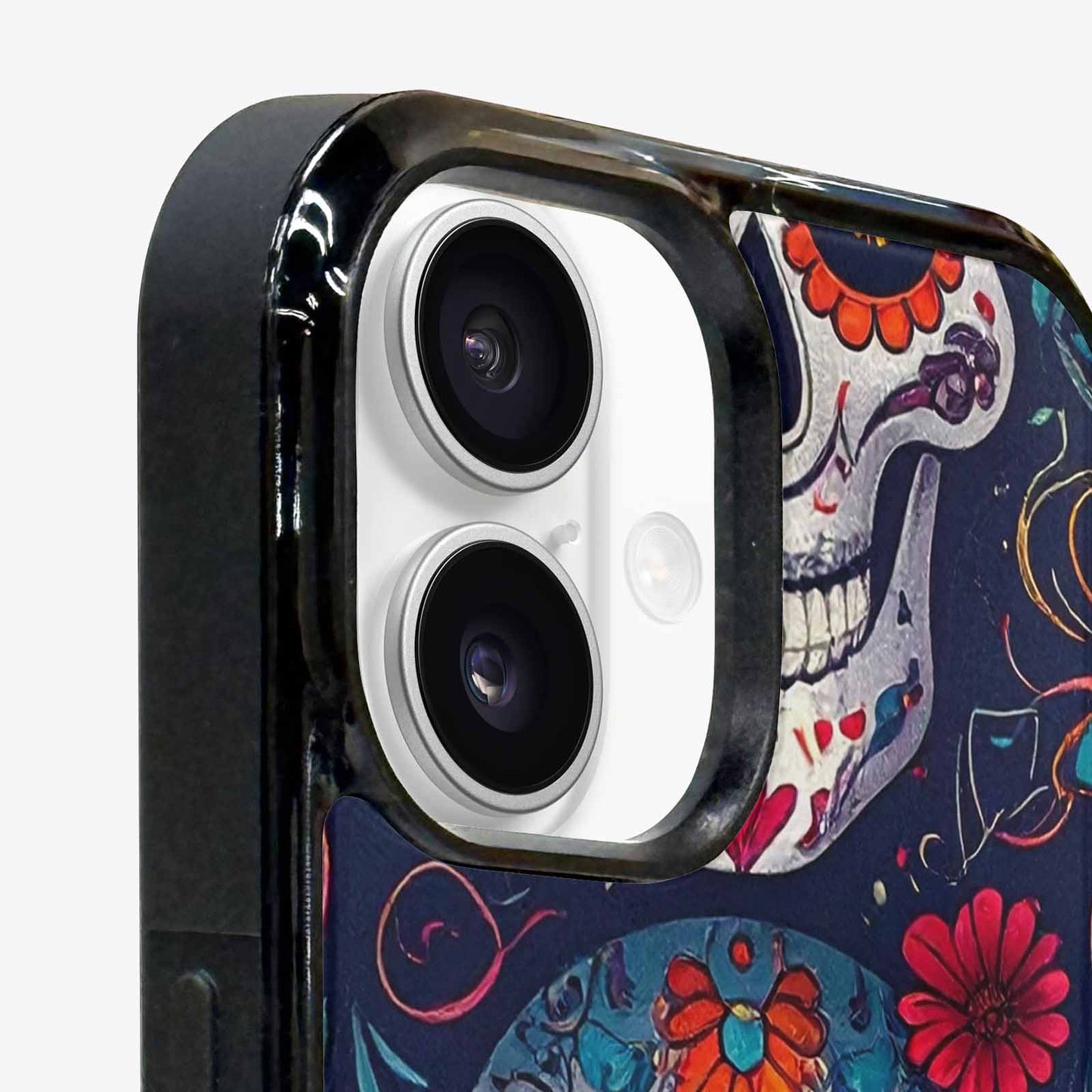 iPhone 16 Plus Case — Day Dead Sugar Skull Art 100s, Custom Phone Case