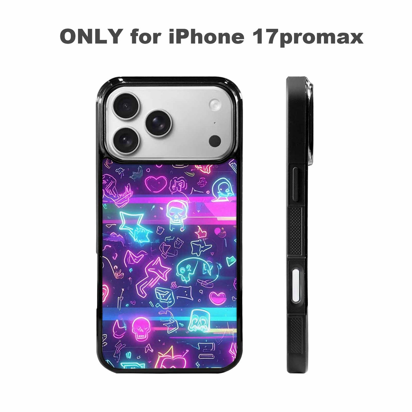 iPhone 17 Pro Max Case — Neon Glow Sticker Icon Original Art, Custom Art Phone Cover