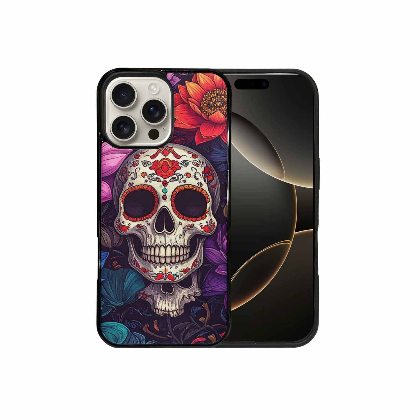 iPhone 16 Pro Max Case — Lotus Skulls, Custom Made Phone Cover