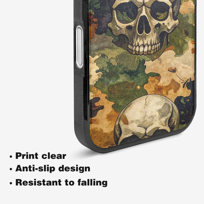 iPhone 16 Case — Military Camo Texture Combined With Distressed, Custom Print Case Cover