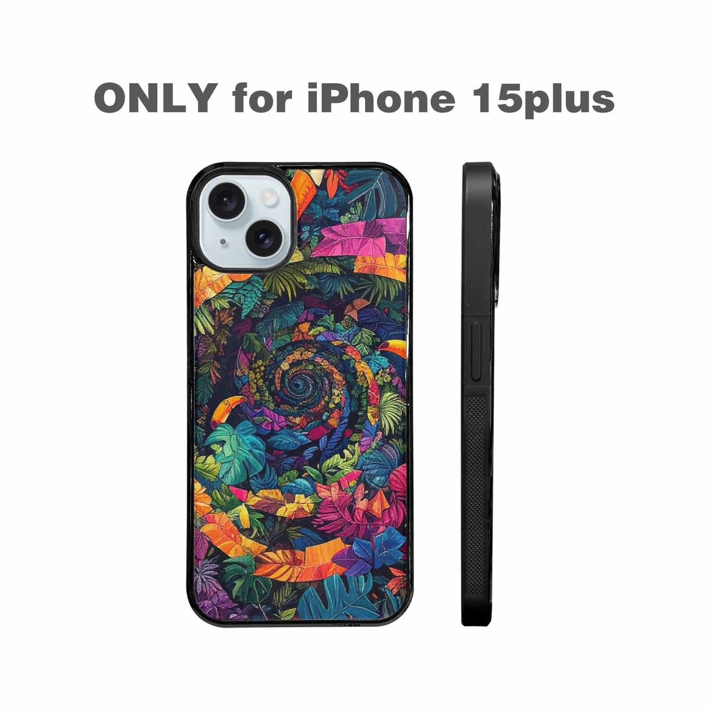 iPhone 15 Plus Case — Toucan Jungle Toucan Jungle Pattern Hundreds, Custom Phone Case