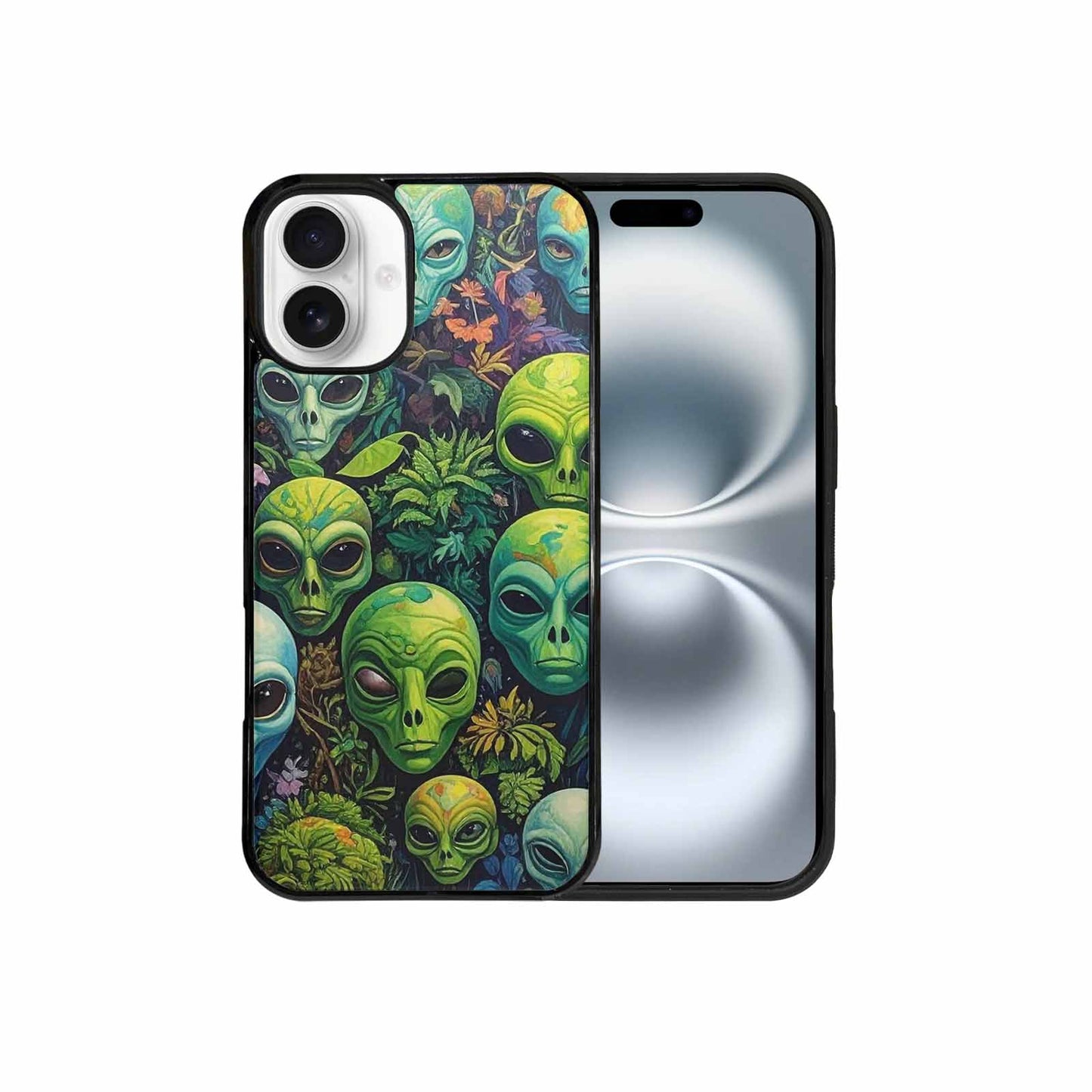 iPhone 16 Plus Case — Aliens Pattern Hundreds Of Sma Ajm, Personalized Phone Case