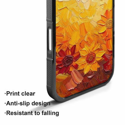 iPhone 17 Case — Impressionist Sunflower Brushstroke Pattern Floral, Custom Designed Case Cover