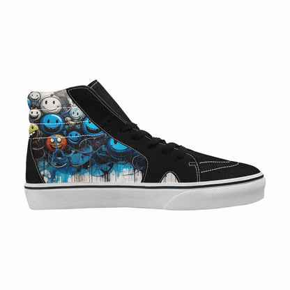 MEN'S Melting Moon Smiley High Top Canvas Neon Fantasy Custom Shoes