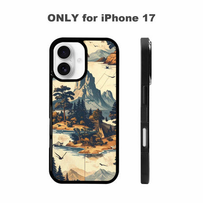 iPhone 17 Case — Vintage Travel Artwork Pattern Retro Vintage, Custom Made Phone Cover