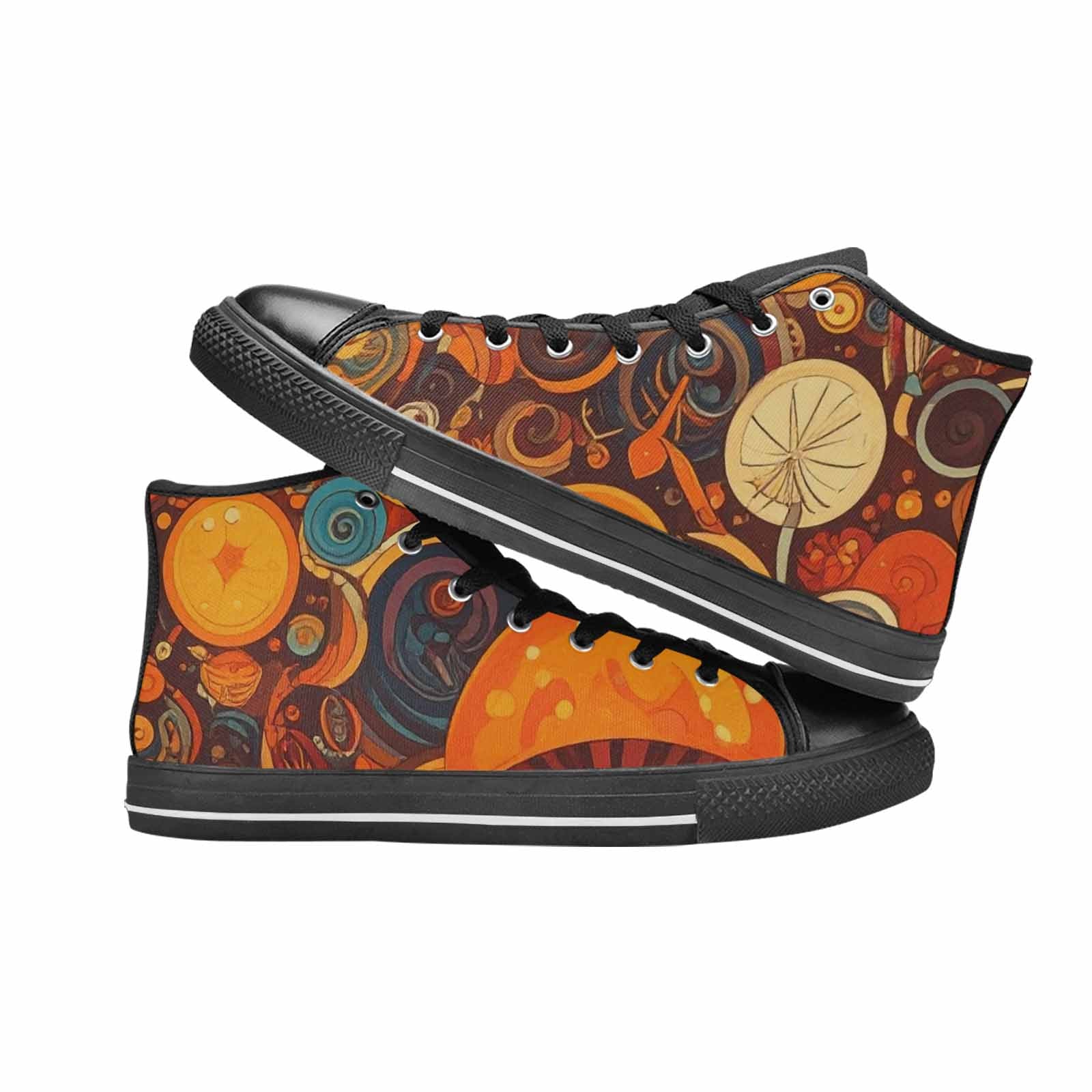 WOMEN'S Groovy 70S Peace High Top Canvas Cottagecore Custom Shoes