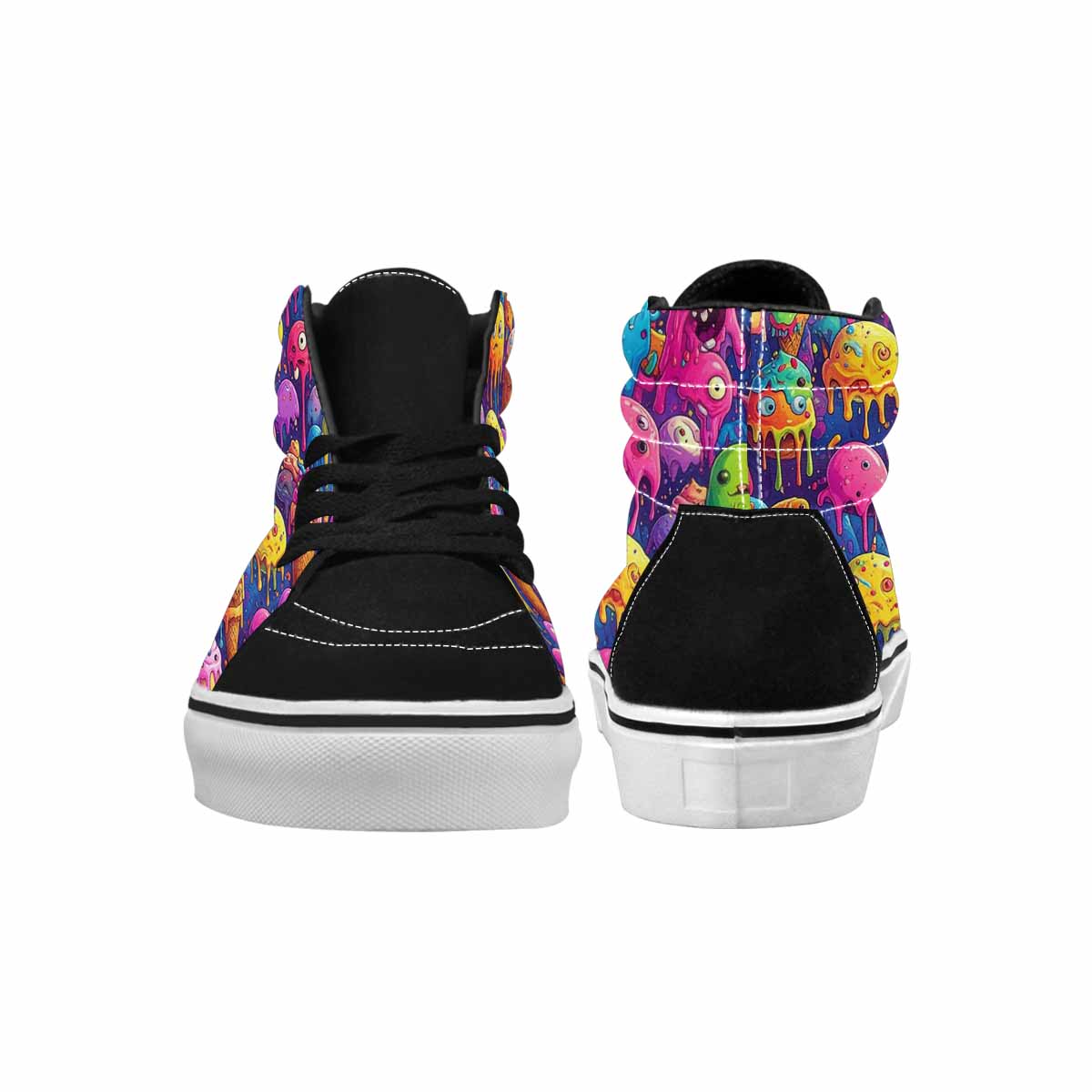 MEN'S Melting Ice Cream Monster High Top Canvas Surreal Custom Shoes