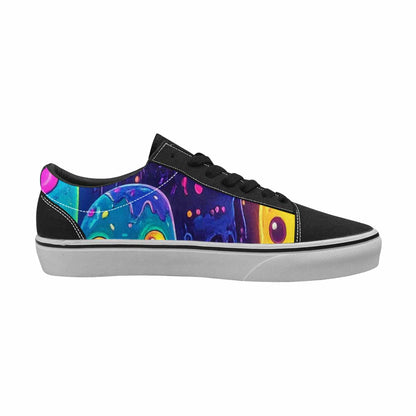 WOMEN'S Ice Cream Monsters  Lace-Up Canvas Vibrant Chaos Custom Sneakers