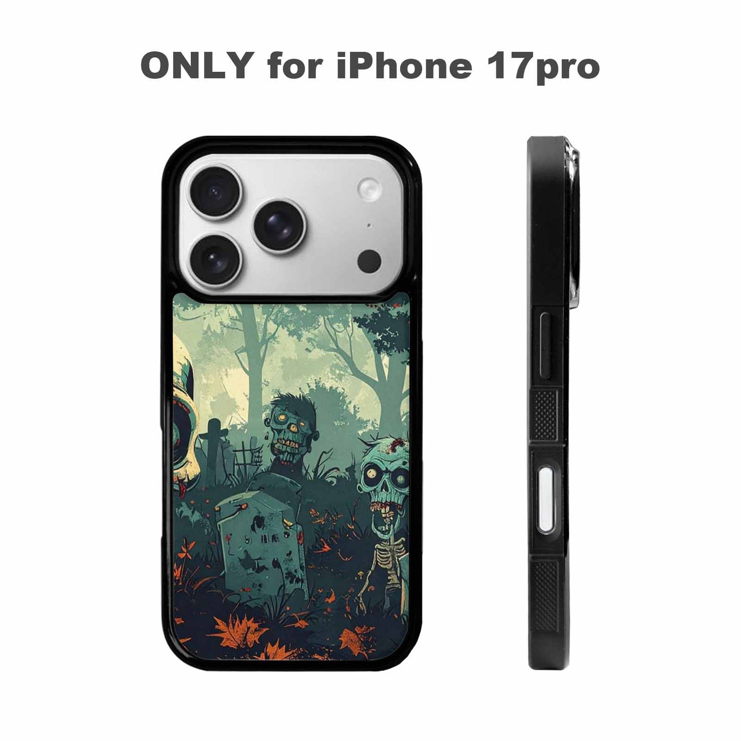 iPhone 17 Pro Case — Halloween Zombie Horror Repeat Lots Gothic, Custom Made Phone Cover