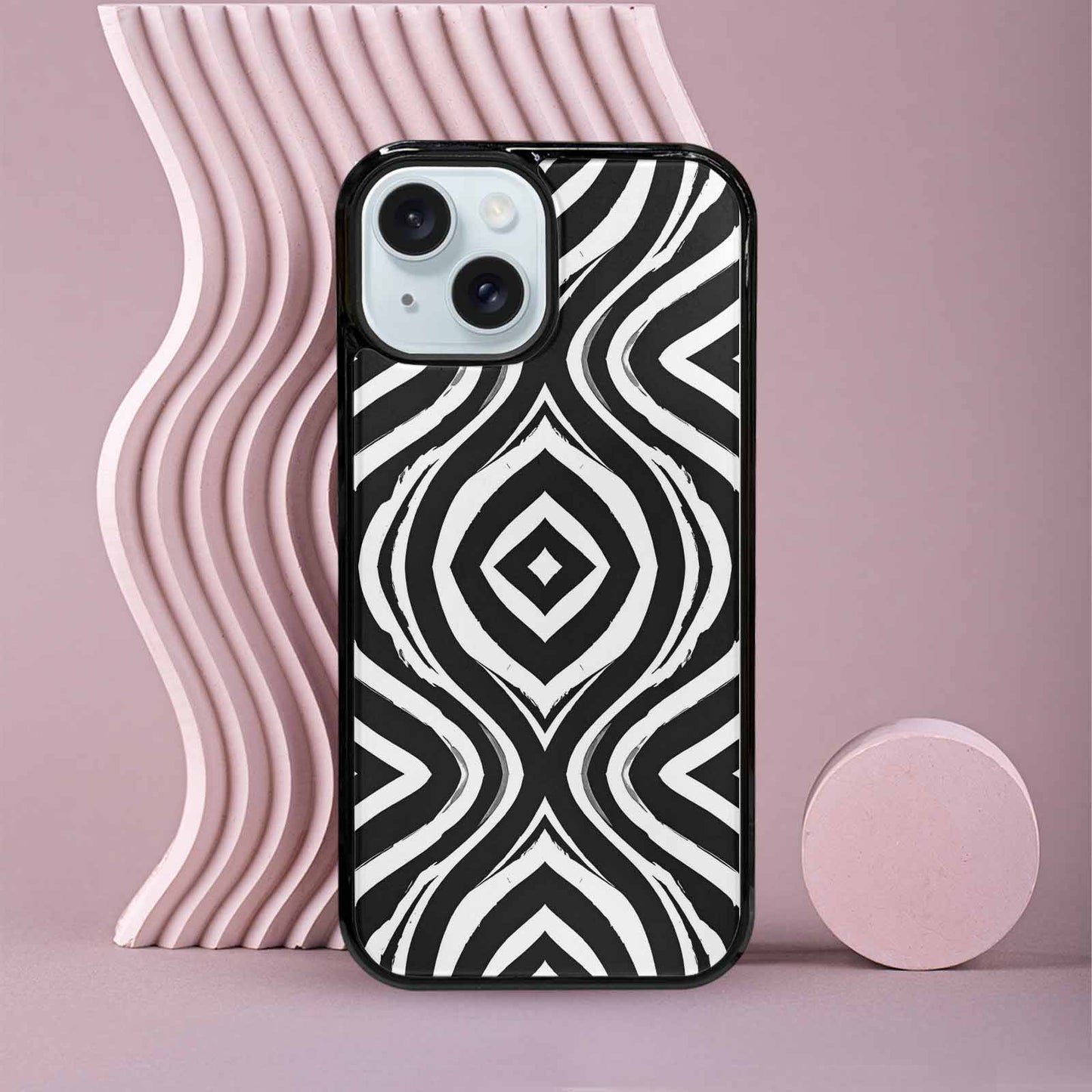 iPhone 15 Case — Classic Zebra Print Custom, Custom Printed Phone Case