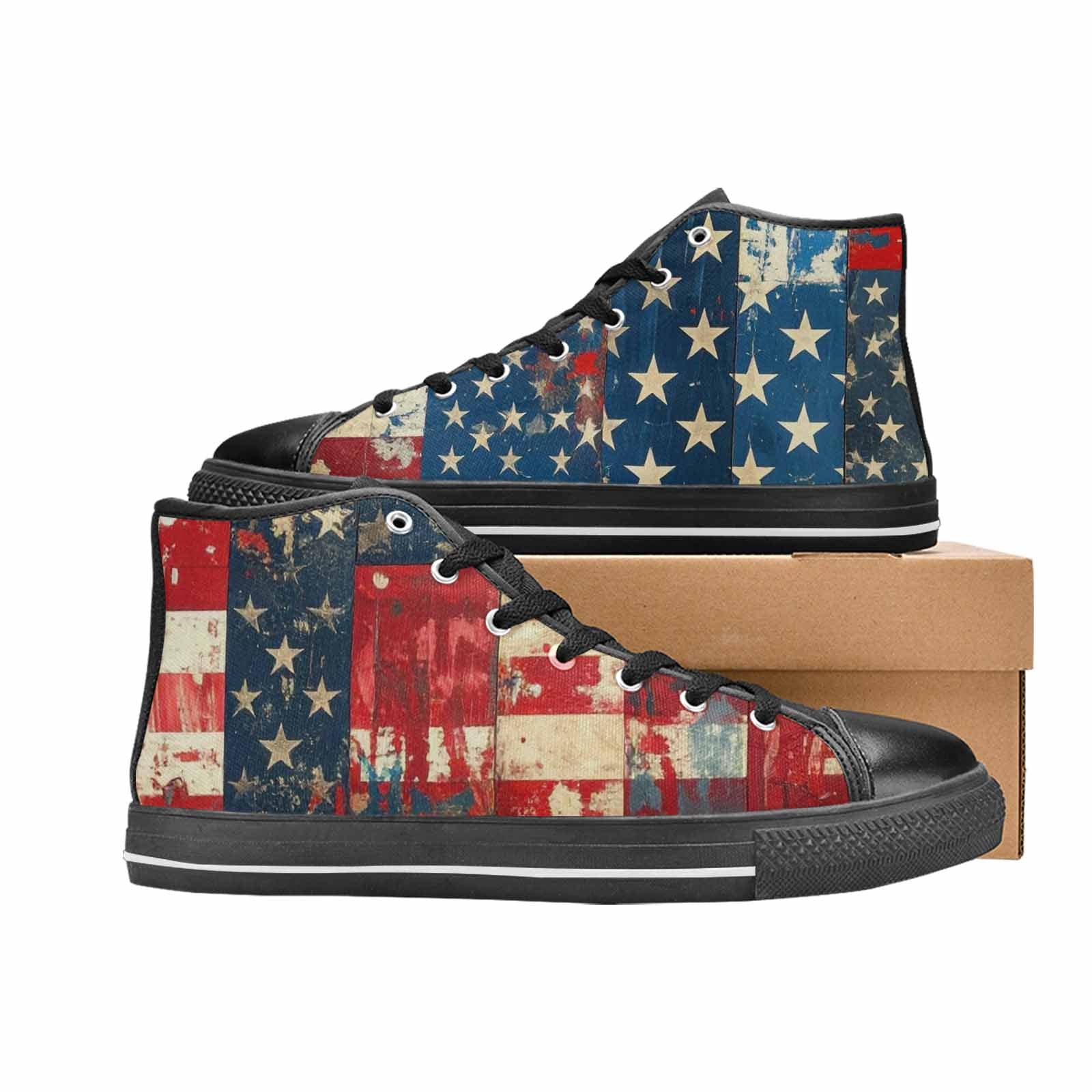 MEN'S American Flag Stars High Top Canvas Y2K Sneakers