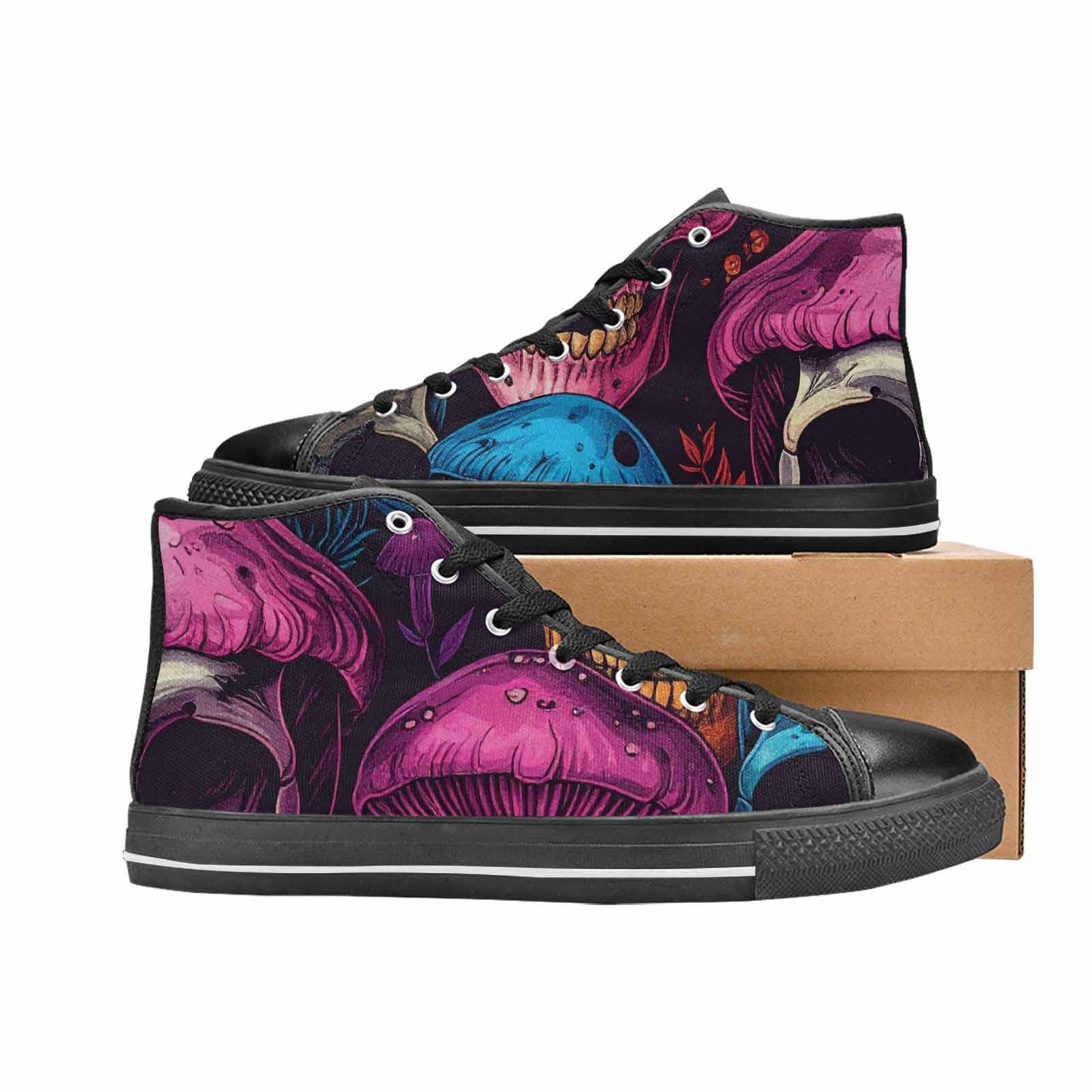 WOMEN'S Mushroom Skull High Top Canvas Y2K Custom Sneakers