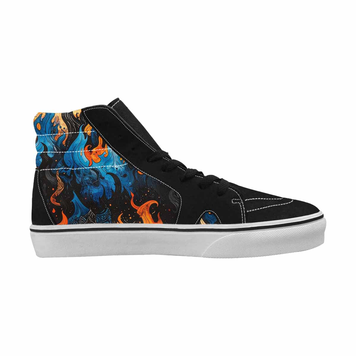 MEN'S Flame Burst High Top Canvas Y2K Custom Shoes