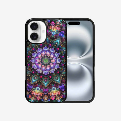 iPhone 16 Case — Crystal Mandala Art Seamless Pattern Vibrant, Personalized Phone Case