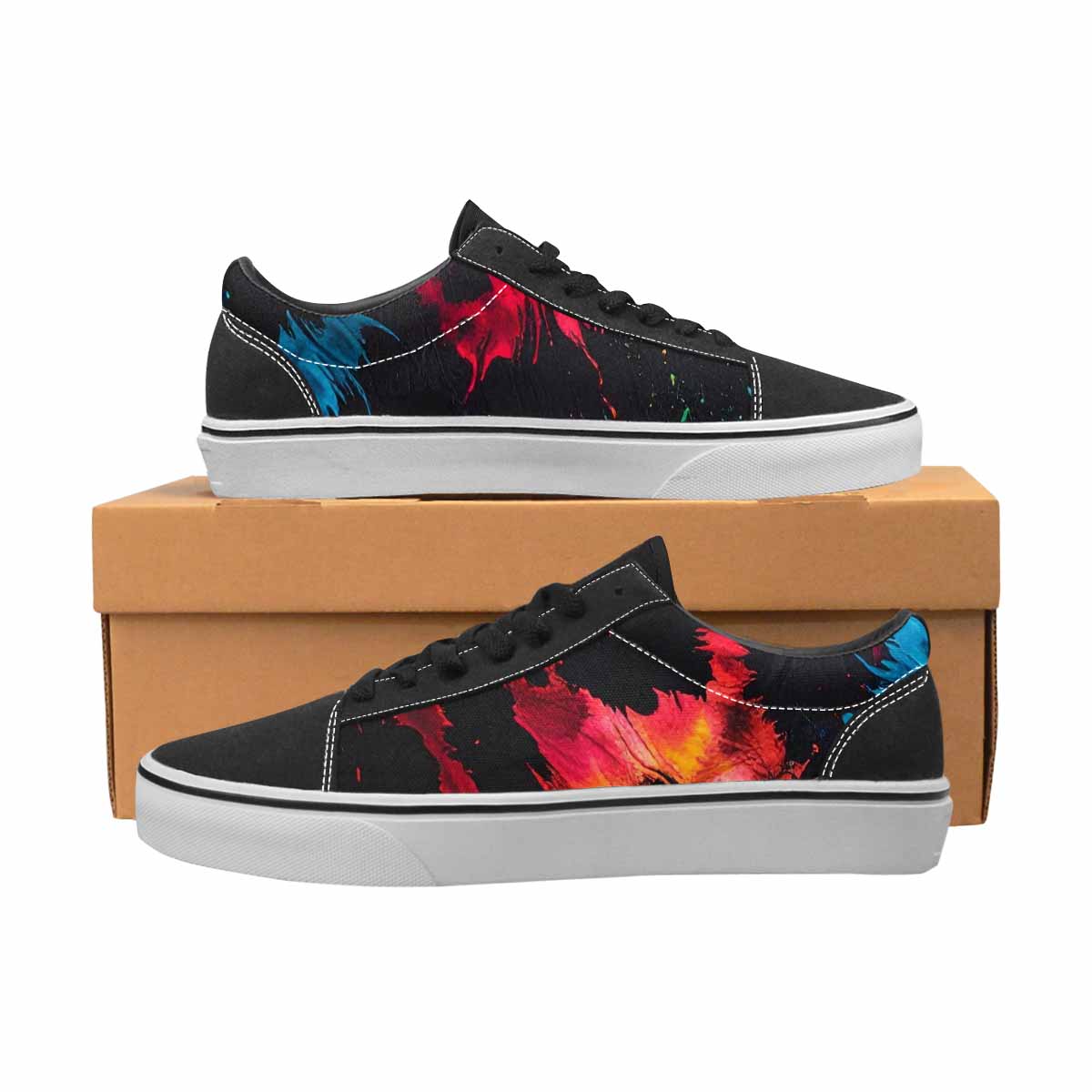 WOMEN'S Dark Animal Print Canvas Lace-Up Y2K Custom Shoes