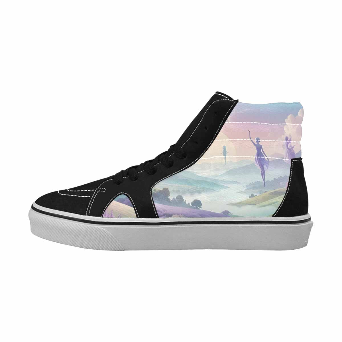 MEN'S Surrealist Dreamscape High Top Canvas Dark Academia Sneakers