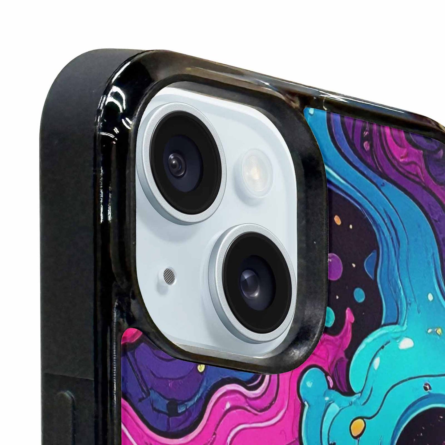 iPhone 15 Case — Neon Drip Galaxy Custom, Custom Art Phone Cover