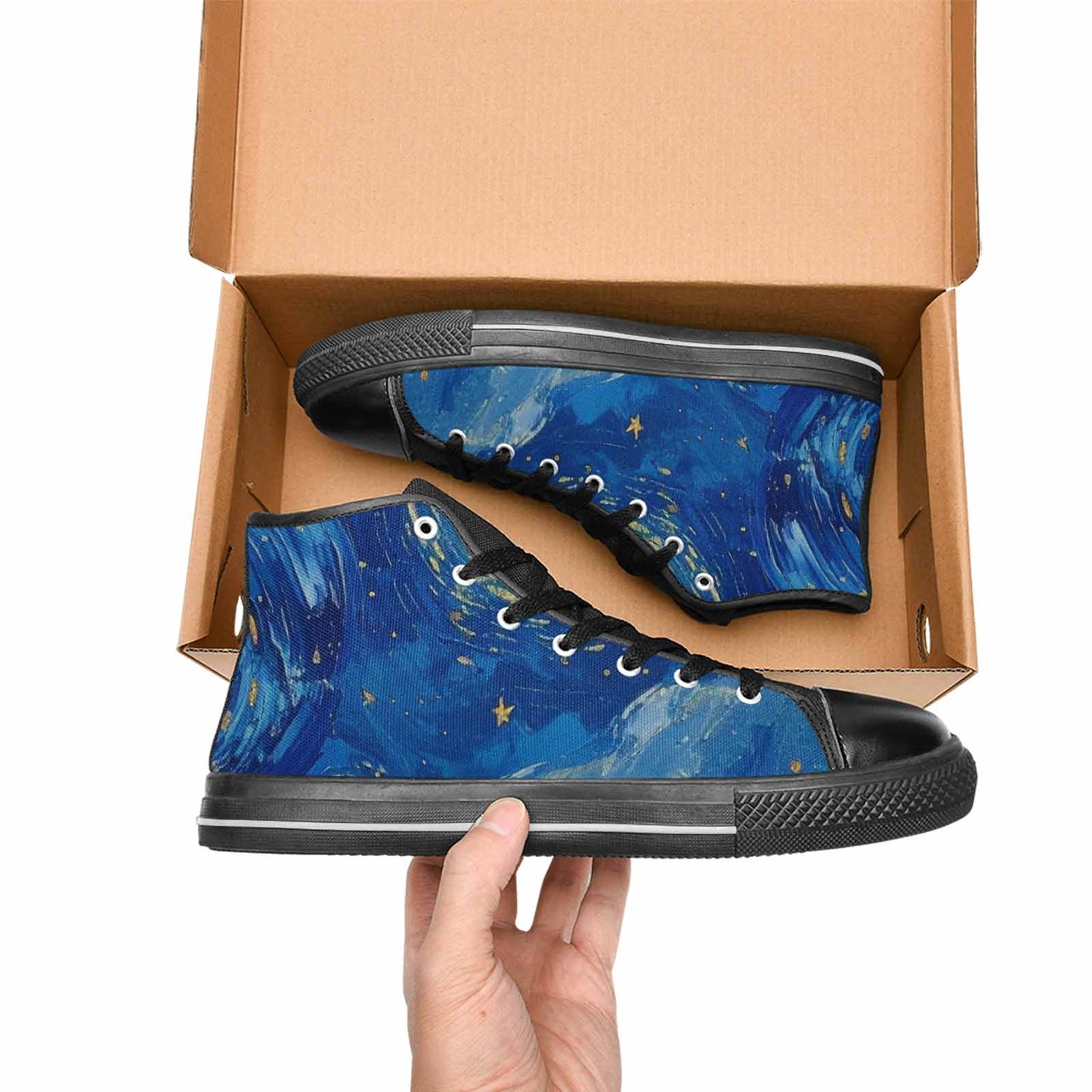 WOMEN'S Starry Night Galaxy High Top Canvas Aesthetic Shoes