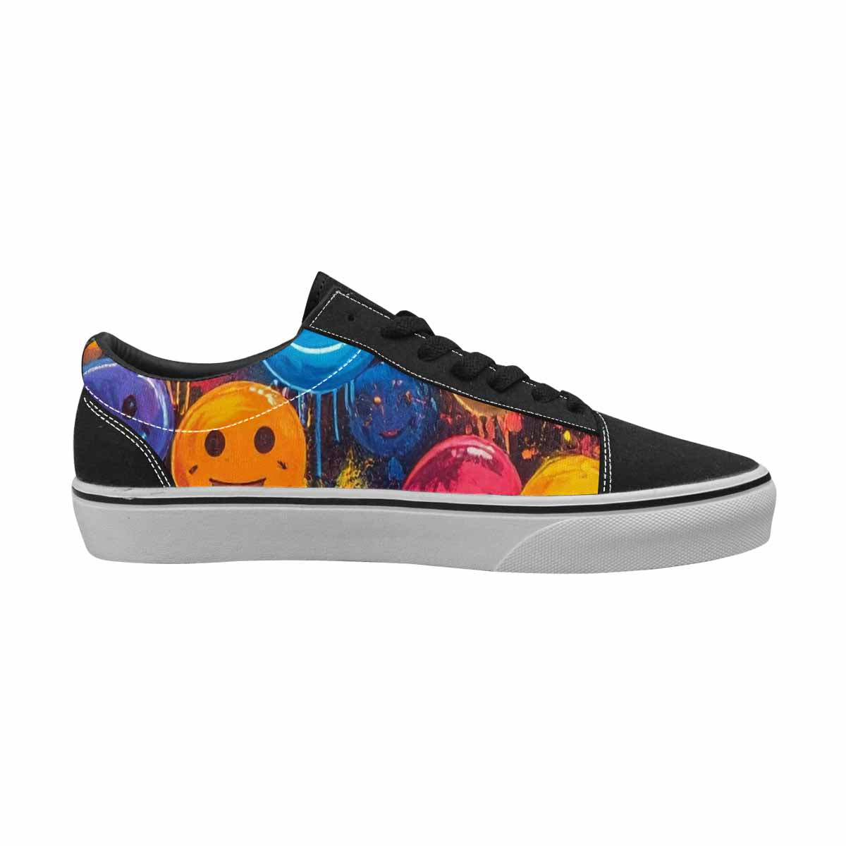 WOMEN'S Smiley Faces × Glow Lace-Up Canvas Grunge Shoes