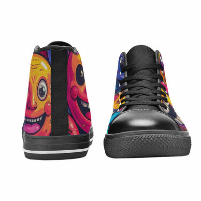 MEN'S Funny Looking Cartoon High Top Canvas Cottagecore Custom Sneakers