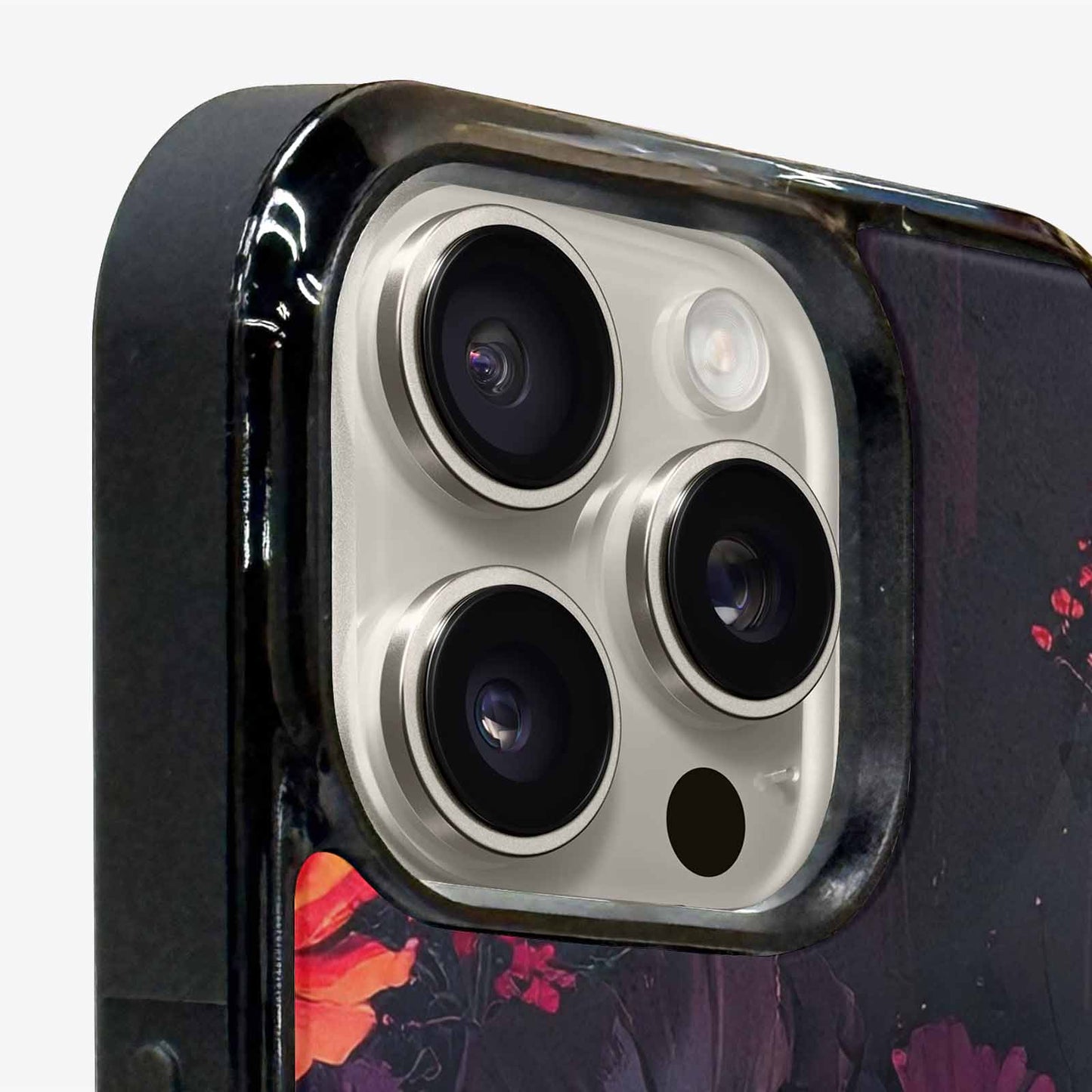 iPhone 16 Pro Max Case — Shadowy Glitch Floral Pattern Hundreds Of, Custom Phone Case
