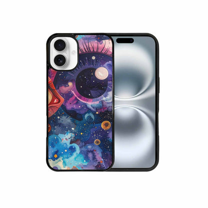 iPhone 16 Plus Case — Cartoon Eyeballs Galaxy, Original Design Phone Case