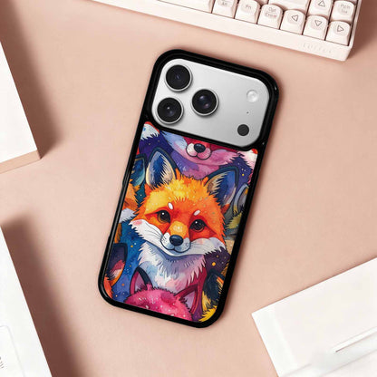 iPhone 17 Pro Case — Watercolor Kawaii Fox Faces Watercolor Abstract, Original Design Phone Case