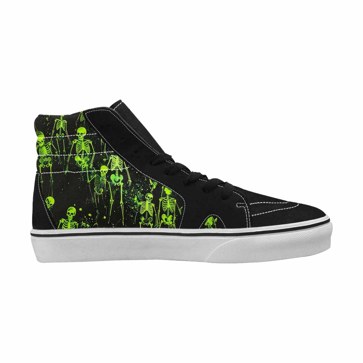 MEN'S Skeletons × Neon Green High Top Canvas Y2K Shoes