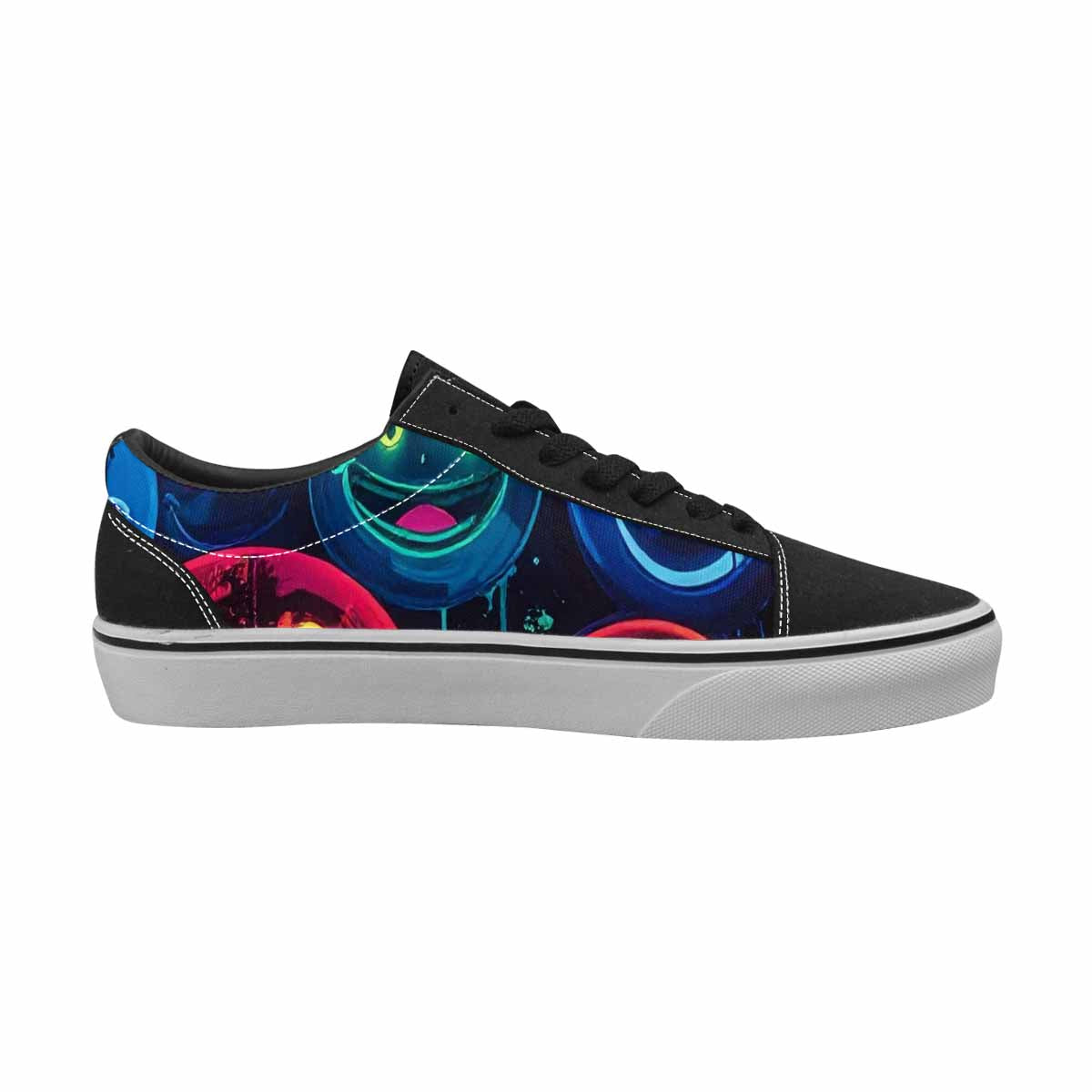 WOMEN'S Smiley Faces × Glow Lace-Up Canvas Kaleidoscope Sneakers
