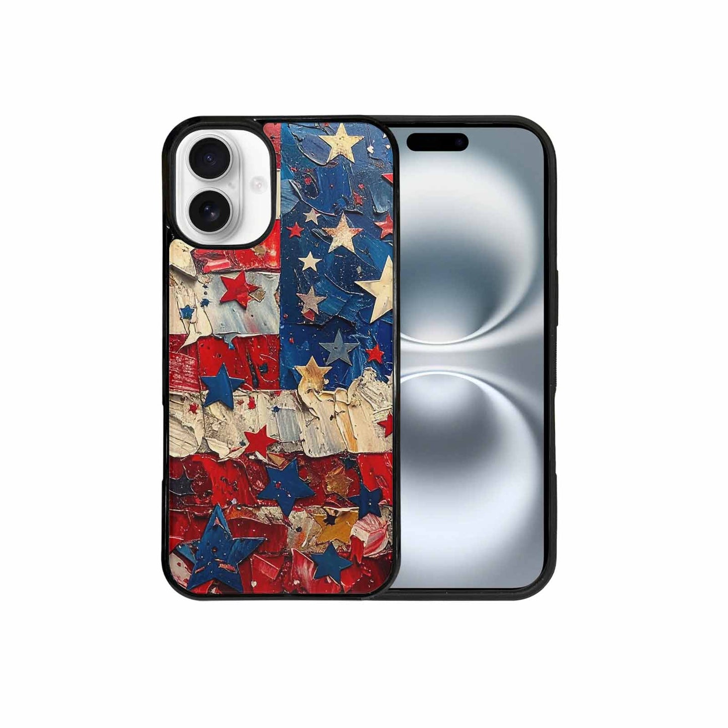 iPhone 16 Plus Case — Patriotic Stars And Stripes American Stars, Custom Designed Case Cover