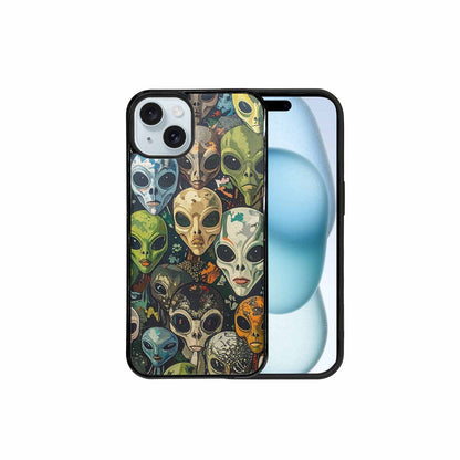 iPhone 15 Plus Case — Aliens Camo Aliens Pattern Hundreds Of, Custom Phone Case
