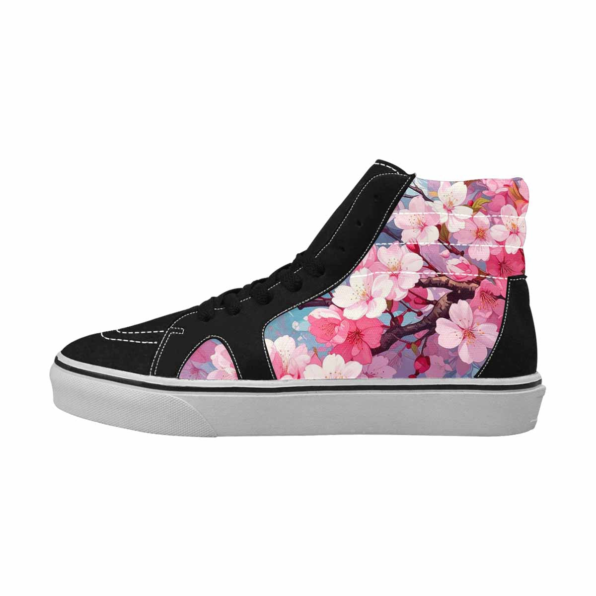MEN'S Cherry Blossom Branch High Top Canvas Vivid Sneakers