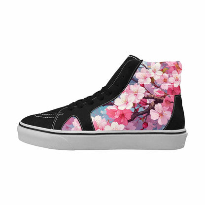 MEN'S Cherry Blossom Branch High Top Canvas Vivid Sneakers