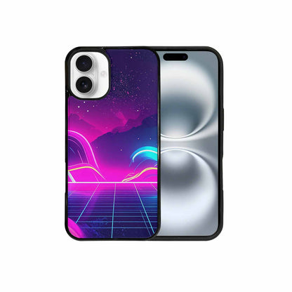 iPhone 16 Plus Case — 1980s Neon Cartoon Art Pattern, Customized Protective Case