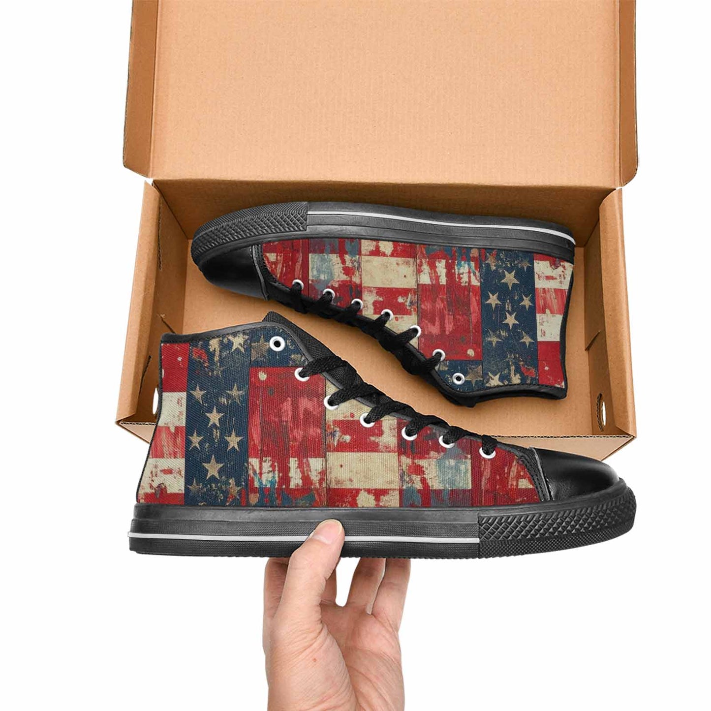 MEN'S American Flag Stars High Top Canvas Y2K Sneakers