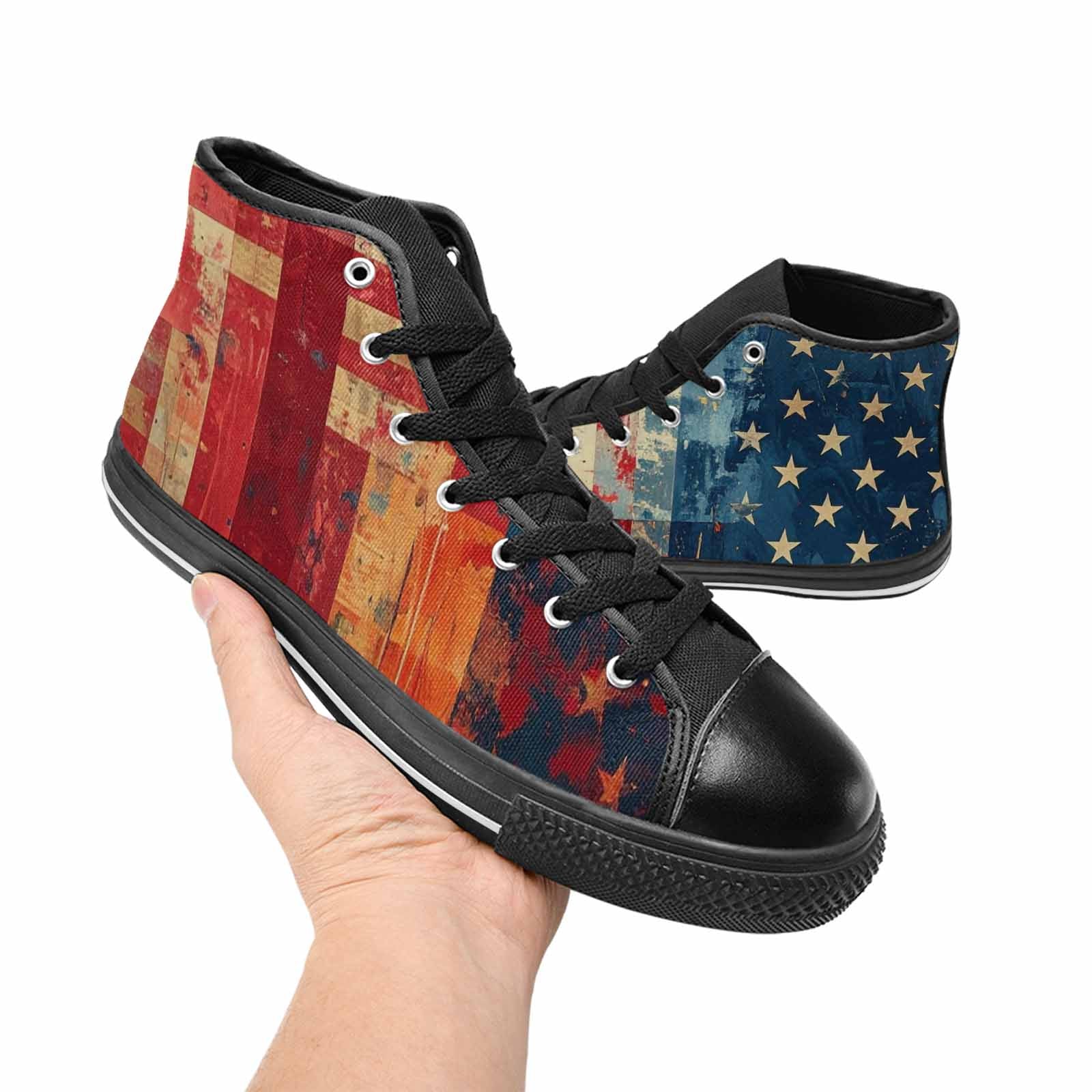 MEN'S American Flag Stars High Top Canvas Vivid Shoes
