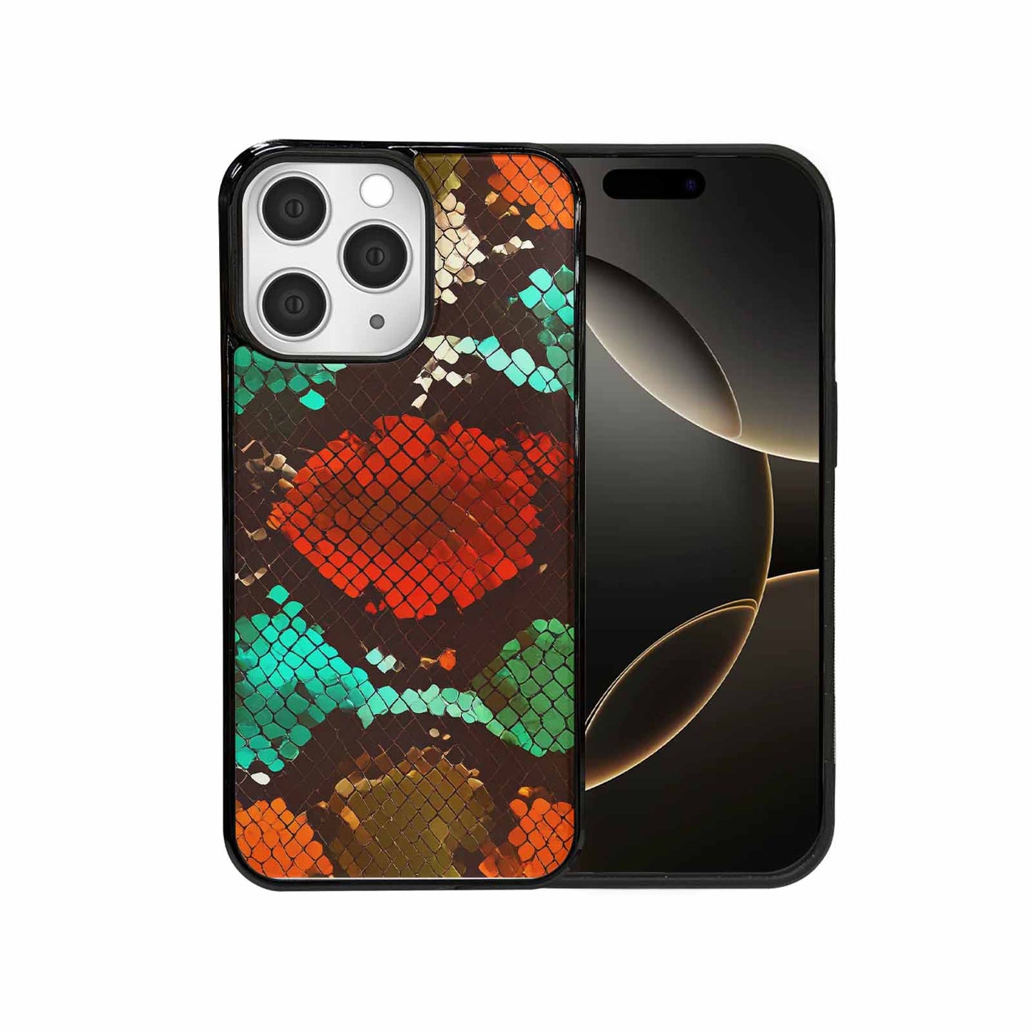 iPhone 15 Pro Max Case — Snake Print Dark Seamless Pattern Vibrant, Custom Phone Case