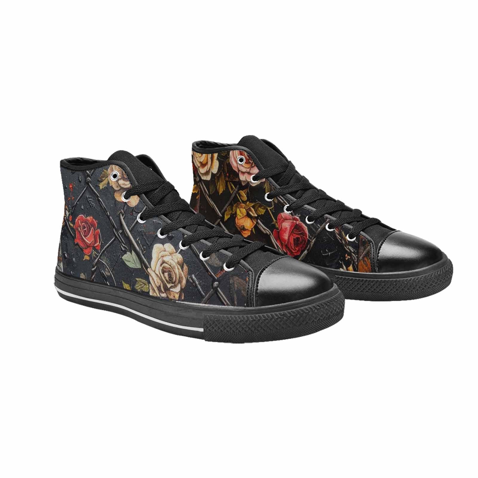WOMEN'S Barbed Wire Chain High Top Canvas Dark Academia Sneakers