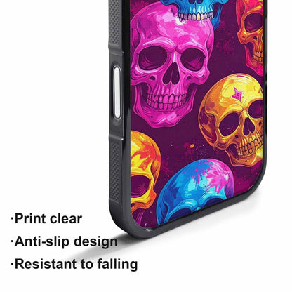 iPhone 17 Pro Case — Tie Dye Skull Art Seamless Gothic, Unique Phone Case Design