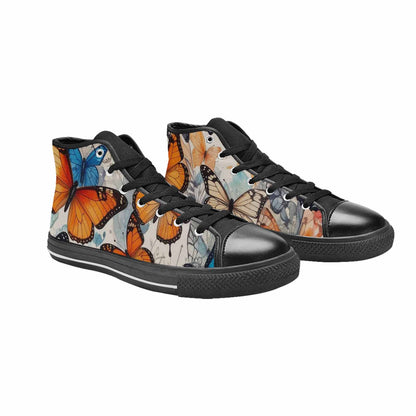 MEN'S Butterfly Wing High Top Canvas Vibrant Chaos Sneakers
