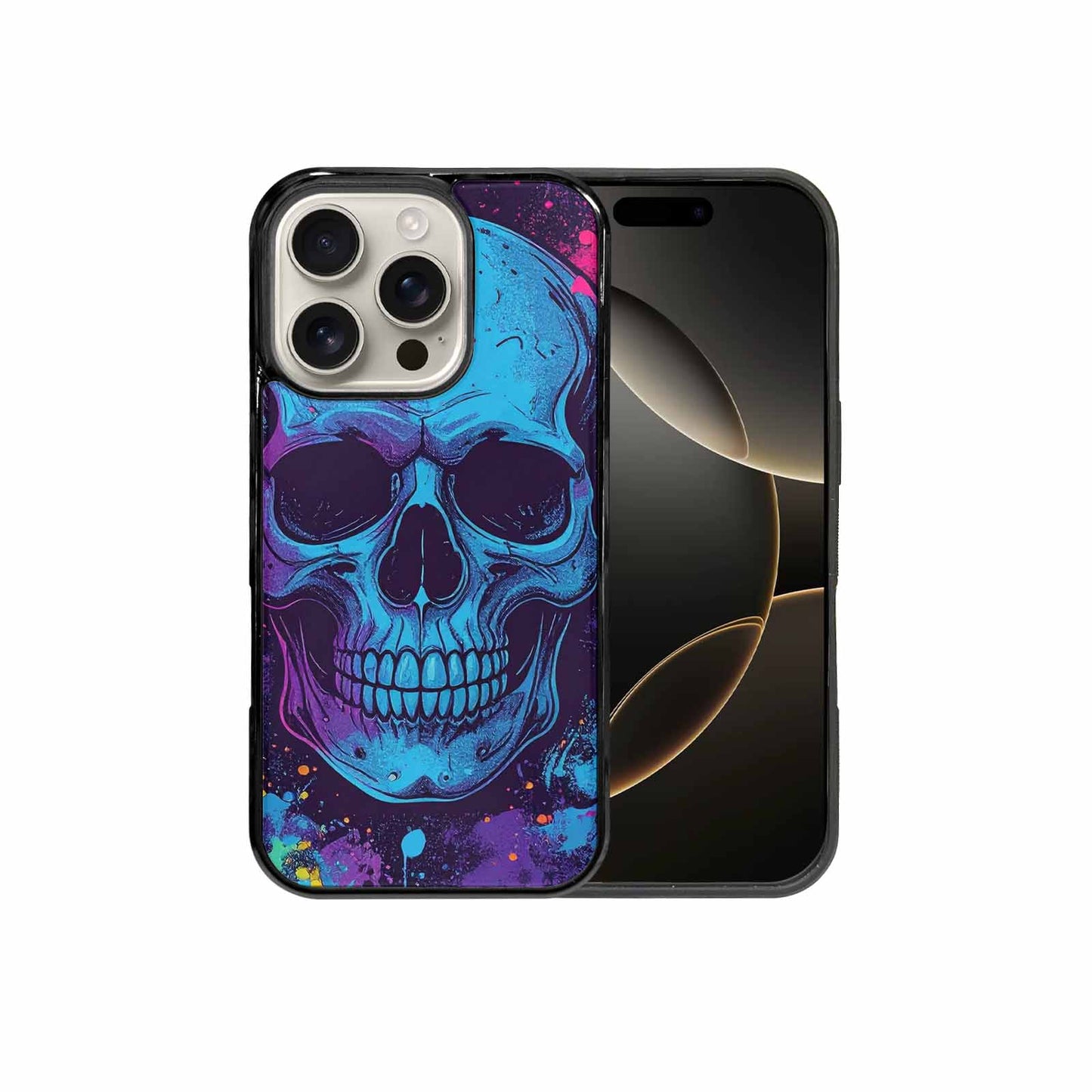 iPhone 16 Pro Case — Skulls Splatter Comic, Unique Phone Case Design