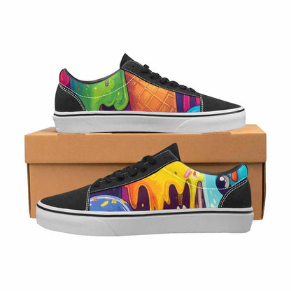 WOMEN'S Melting Ice Cream Monster Lace-Up Canvas Dark Academia Sneakers