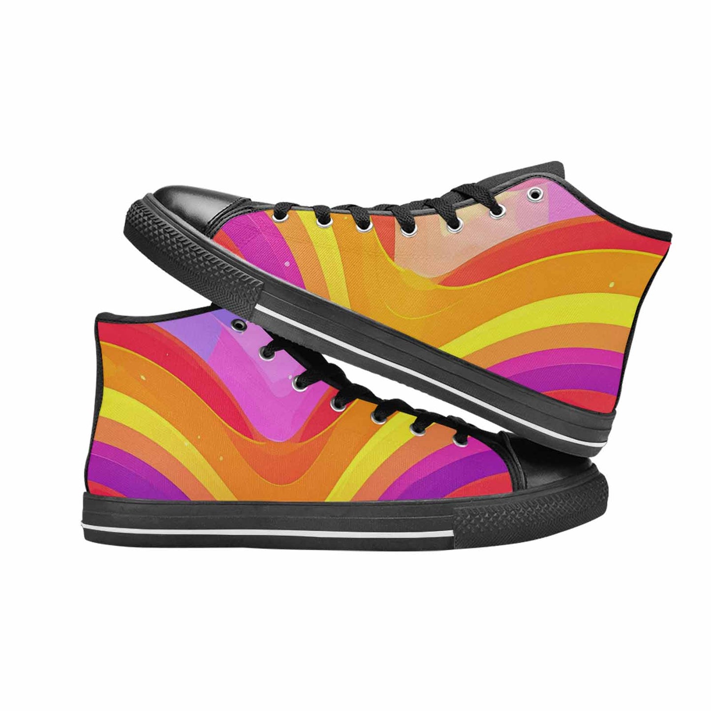 MEN'S Rainbow Pride High Top Canvas Grunge Shoes