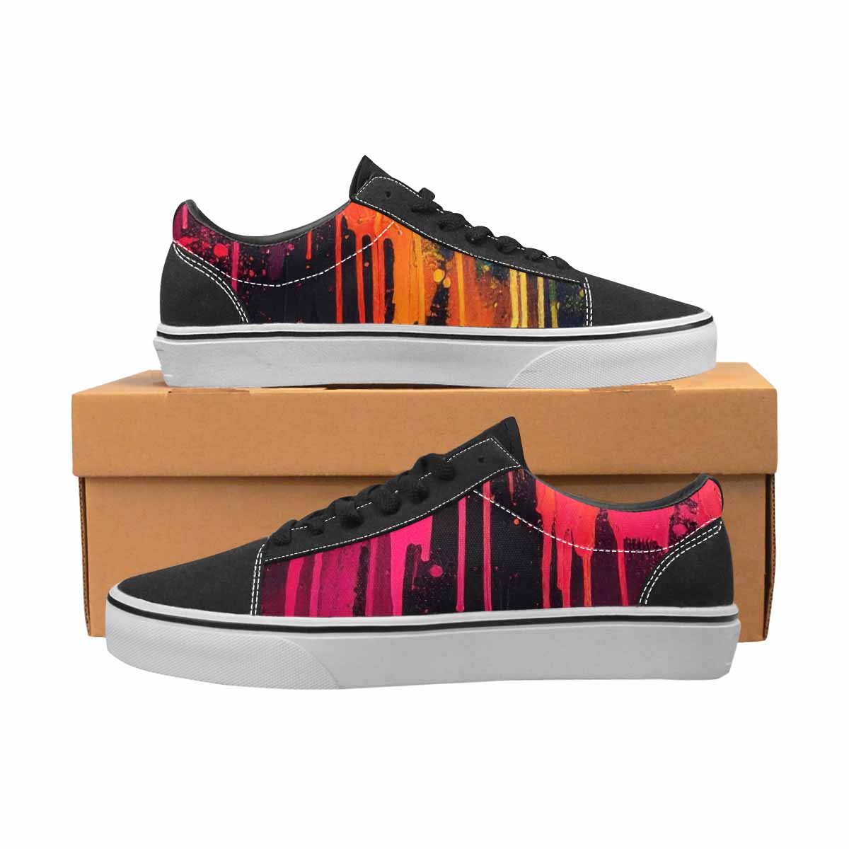 MEN'S Paint Splatter Canvas Lace-Up Dark Academia Custom Sneakers