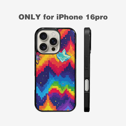iPhone 16 Pro Case — Pixel Art 8 Bit Burst Pattern, Custom Designed Case Cover