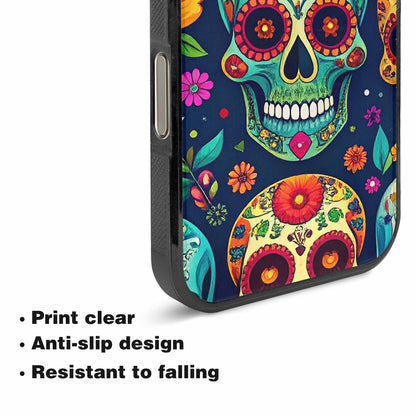 iPhone 16 Pro Max Case — Rainbow Sugar Skull Weave, Original Design Phone Case