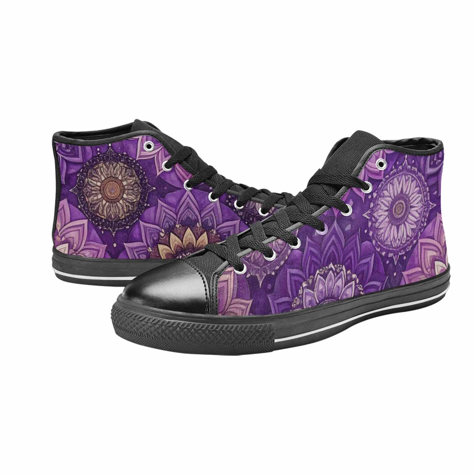 MEN'S Mandala High Top Canvas Wallpaper Art Sneakers