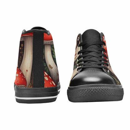 MEN'S Mushroom High Top Canvas Wallpaper Art Shoes